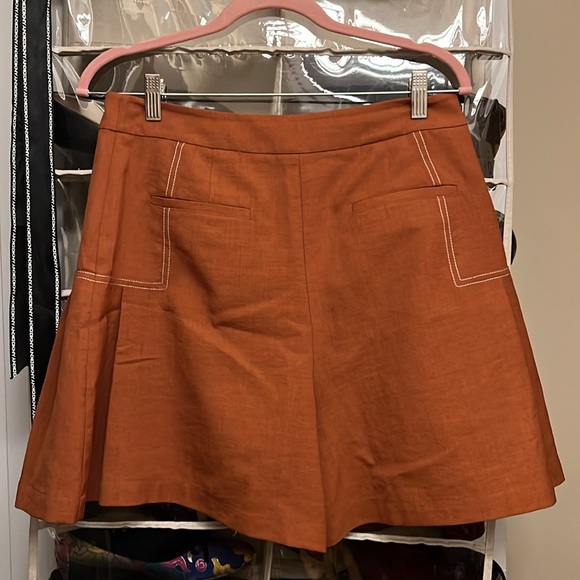 Grey Jason Wu Orange High Waisted Pleated Shorts - Picture 2 of 3